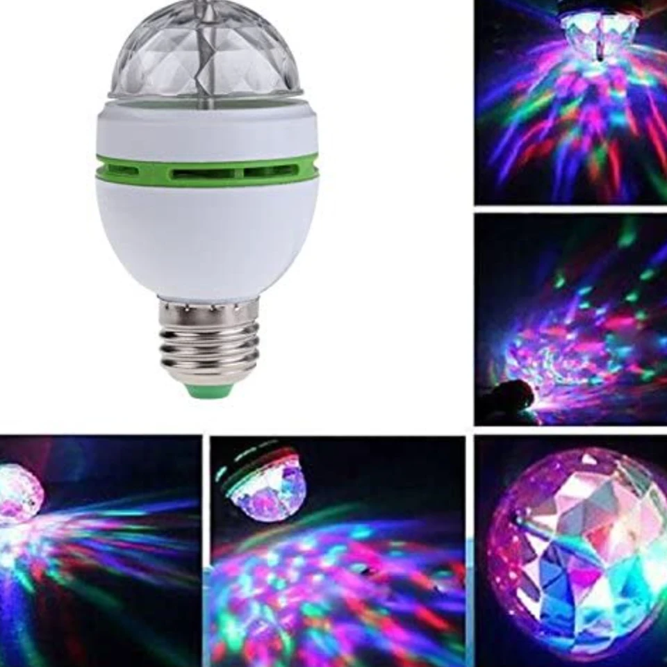 

2021 New Auto Rotating E27 RGB LED Bulb Stage Light Disco Party Light DJ Disco Magic Ball Colorful Light Home Decor
