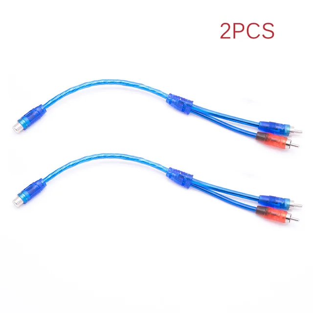 1 to 2 cable 2pcs 10GA Автомобильный усилитель сабвуфера кабель питания аудио динамик провод RCA Комплект проводов усилитель монтажный комплект 60A предохранитель высокий до низкий набор - Цвет: 1 to 2 cable 2pcs