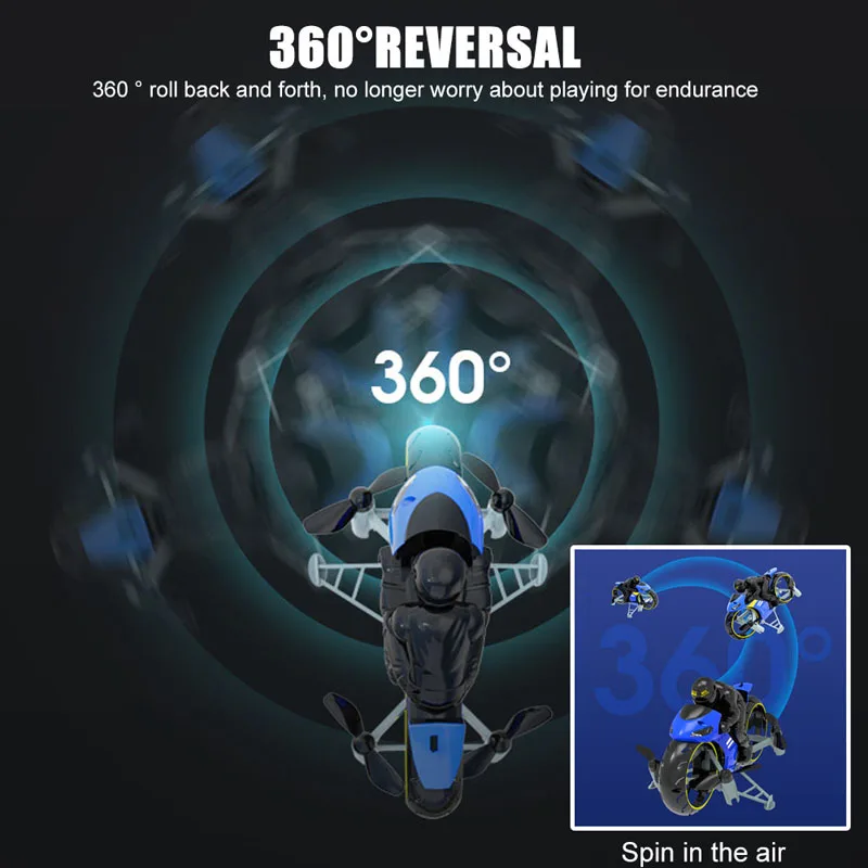 RC Land air двойной режим Fly мотоцикл игрушка дистанционное управление четыре оси