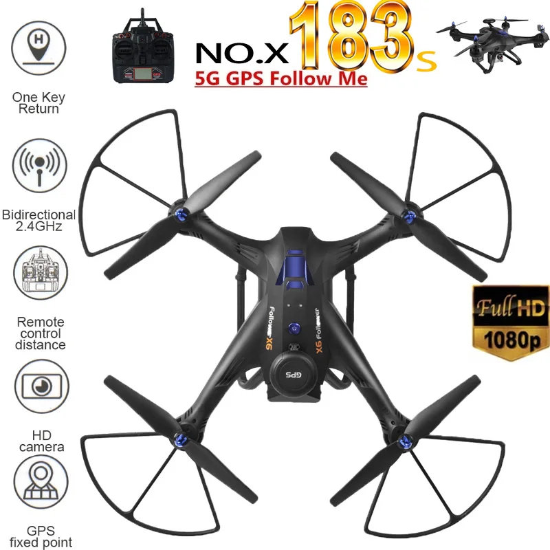 X183S Дрон gps 5G с камерой 720P 1080P Wi Fi профессиональный HD FPV RC Квадрокоптер складной