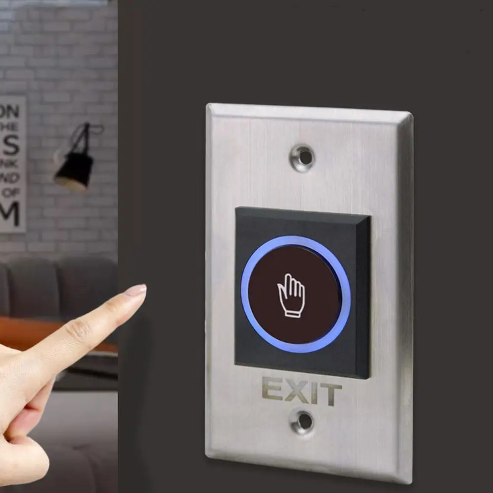 

No Exit Button Square Steel Metal Touchless Door Release Contactless IR Switch Infrared M6R2