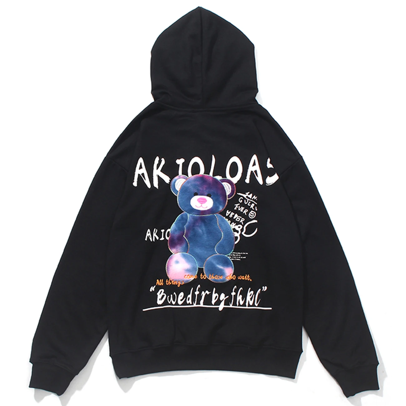 Осенний пуловер с вышитым медведем в стиле Харадзюку Толстовка уличная одежда