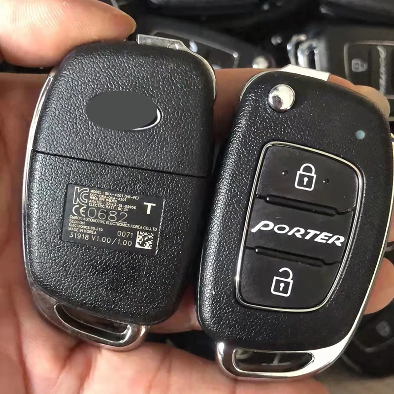 Оригинальный 2 кнопочный флип-ключ CN020104 для Hyundai Porter дистанционное управление