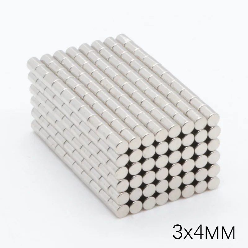 500 шт. 3x4 мм Мини Неодимовый магнитный диск 3 мм x 4 мм NdFeB постоянные маленькие круглые супер сильные мощные магнитные магниты домашний декор