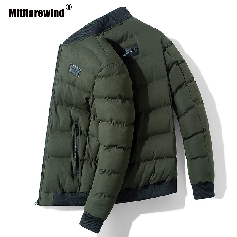 Парка мужская однотонная с воротником стойкой теплая ветровка Осень