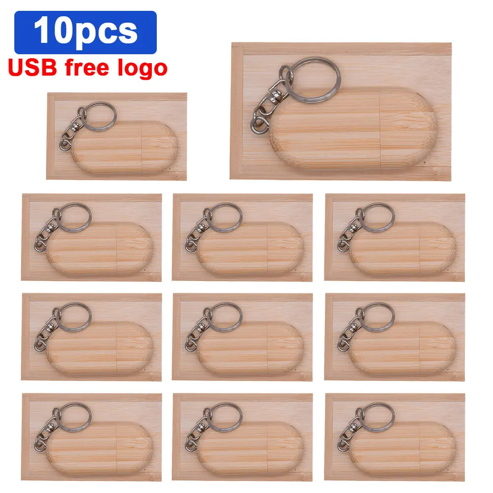 10 шт./лот партии с цепочкой для ключей деревянные USB + флеш накопитель 4 Гб