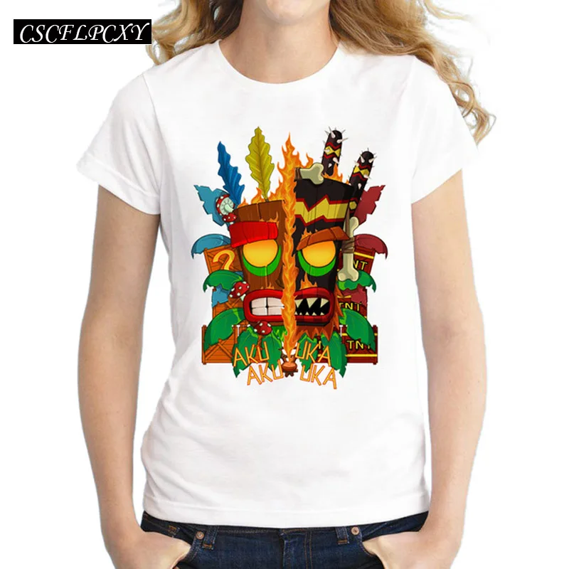 Женская футболка Tiki с принтом черепа Повседневная коротким рукавом крутые