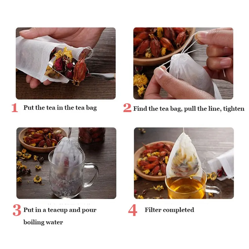 Одноразовые чайные пакетики 100 шт./лот для Пуэра фильтр зеленого чая инфузор со