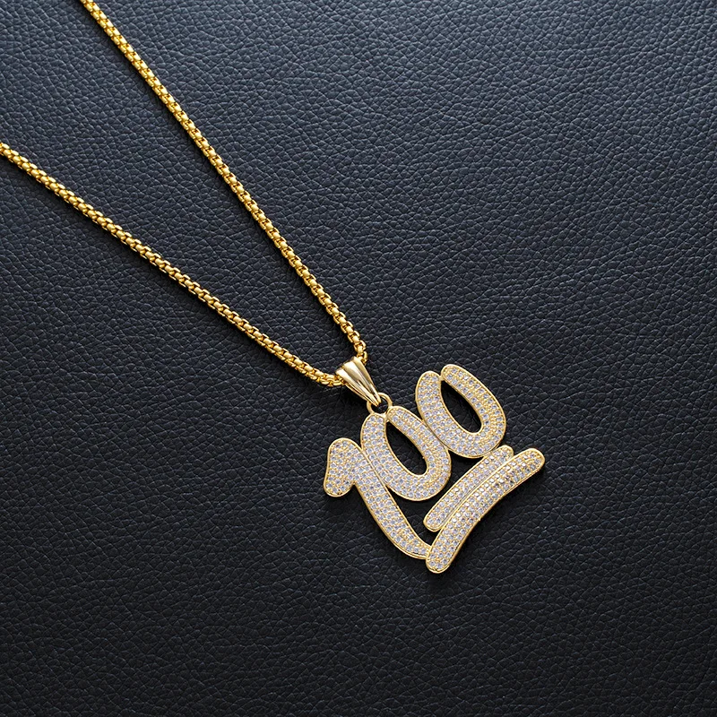 Оптовая продажа ожерелье из 100 точечного золота с кристаллами циркона кулон