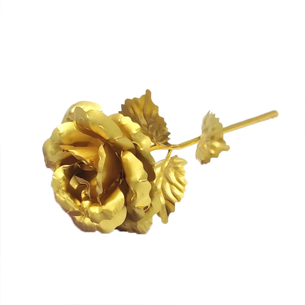 Rose Flower 24K Gold Foil Gold-Plated Decorative Best Bouquet Gift for Valentine's Day Mother's | Дом и сад