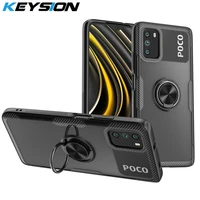 keysion fashion clear shockproof case for xiaomi poco m3 x2 m2 pro transparent ring phone back cover for poco x3 nfc