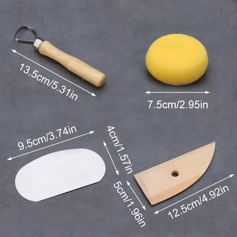 

Set Of 8pcs Wooden Clay Tools Wooden Pottery Clay Sculpture Carving Soft Tool Set Multifunction Sculpture Carving Tools