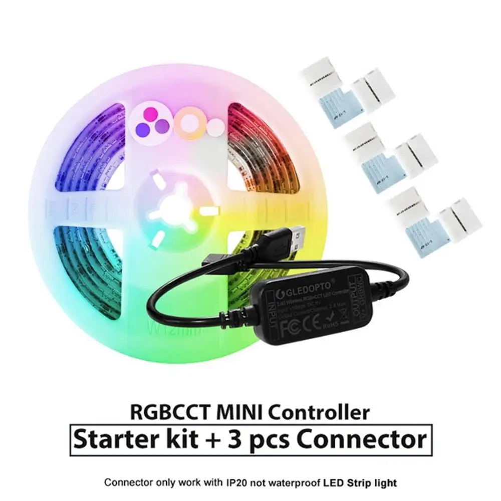 2 м умный светодиодный 5 в ZigBee мини RGBCCT светодиодный светильник в полоску контроллер Набор Умный домашний светильник#909 - Цвет: B