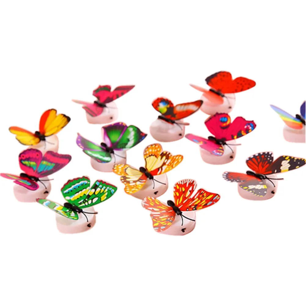 

Piece LED Butterfly Decoration 3D Wall Sticker Night Light Can Paste Creative Light Butterfly Wall Sticker Builtin Premium