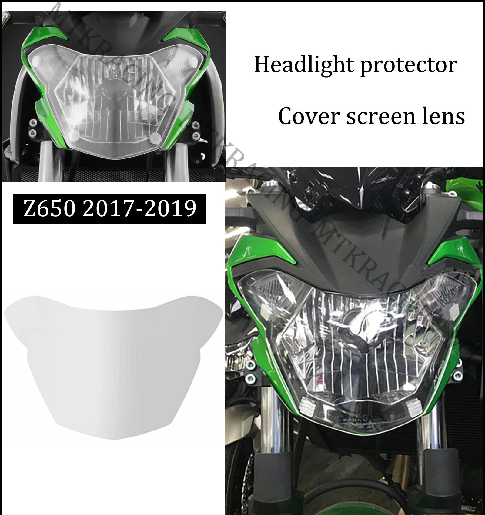 MTKRACING для KAWASAKI Z650 Z 650 Защитная крышка передней фары объектив 2017 | Автомобили и