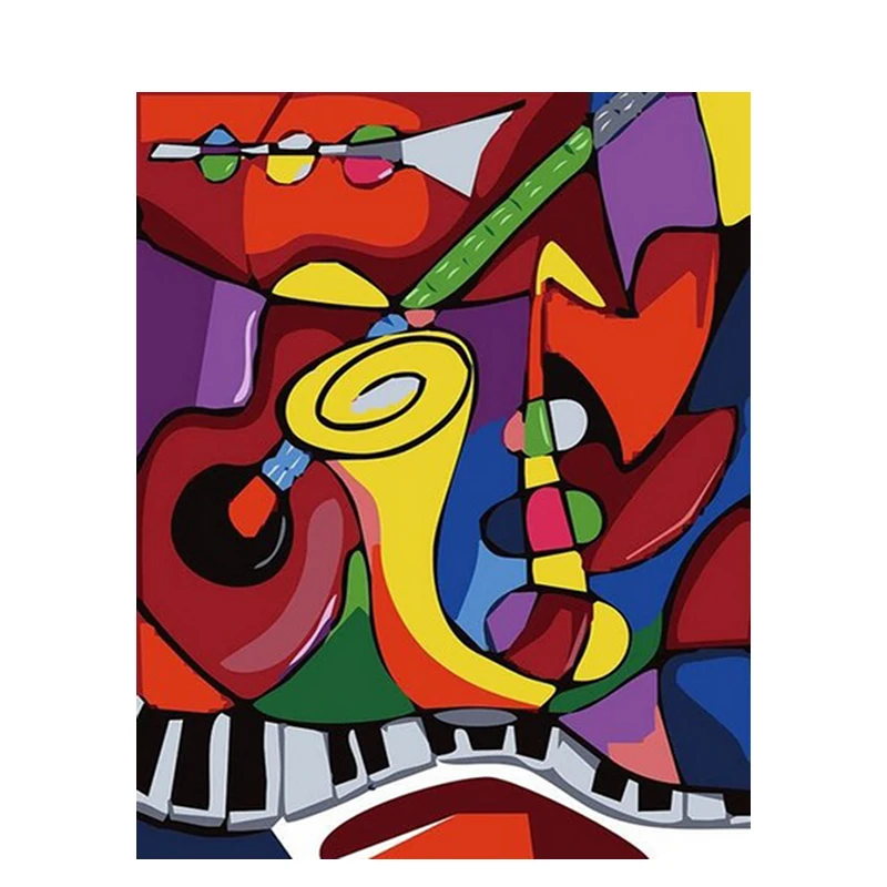 Pintura musical sobre lienzo para adultos, pintura acrílica con marco de 40x50, imagen hecha a mano, Kits de bricolaje para colorear por número, arte de decoración