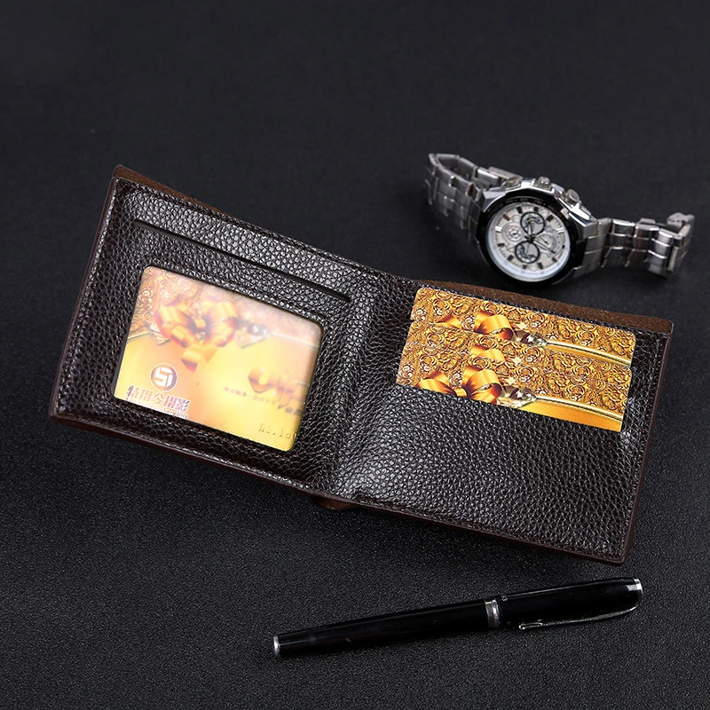 

Fashion Casual Wallet Male Youth Thin Three Fold Horizontal Soft Wallet Men PU 2021 New Wallet Short Multi Card Coin Purse