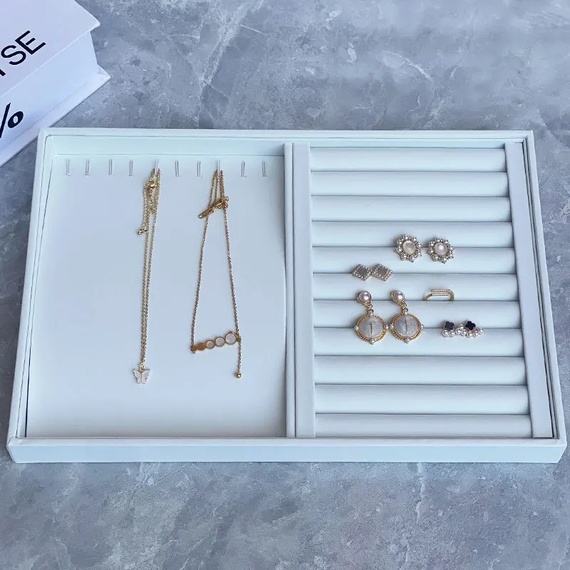 Поднос для демонстрации колец и серег из ПУ кожи органайзер модных ювелирных