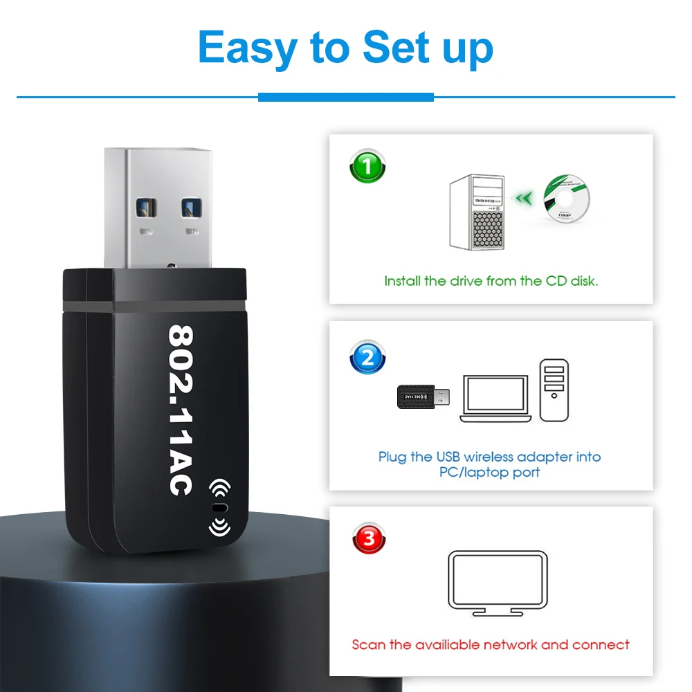 Адаптер Wi-fi Usb 3 0 1300 м | Компьютеры и офис