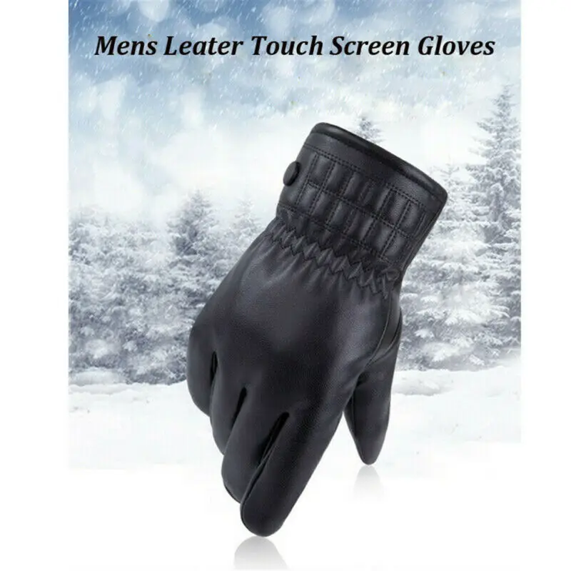 Мужские зимние классические одноцветные Мотоциклетные Перчатки из