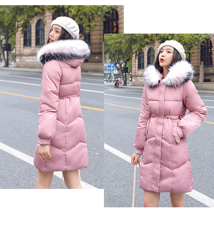 Abrigos Mujer Invierno женское пальто с капюшоном средней длины пальто парка Меховая зимняя куртка женская зимняя Толстая куртка женская