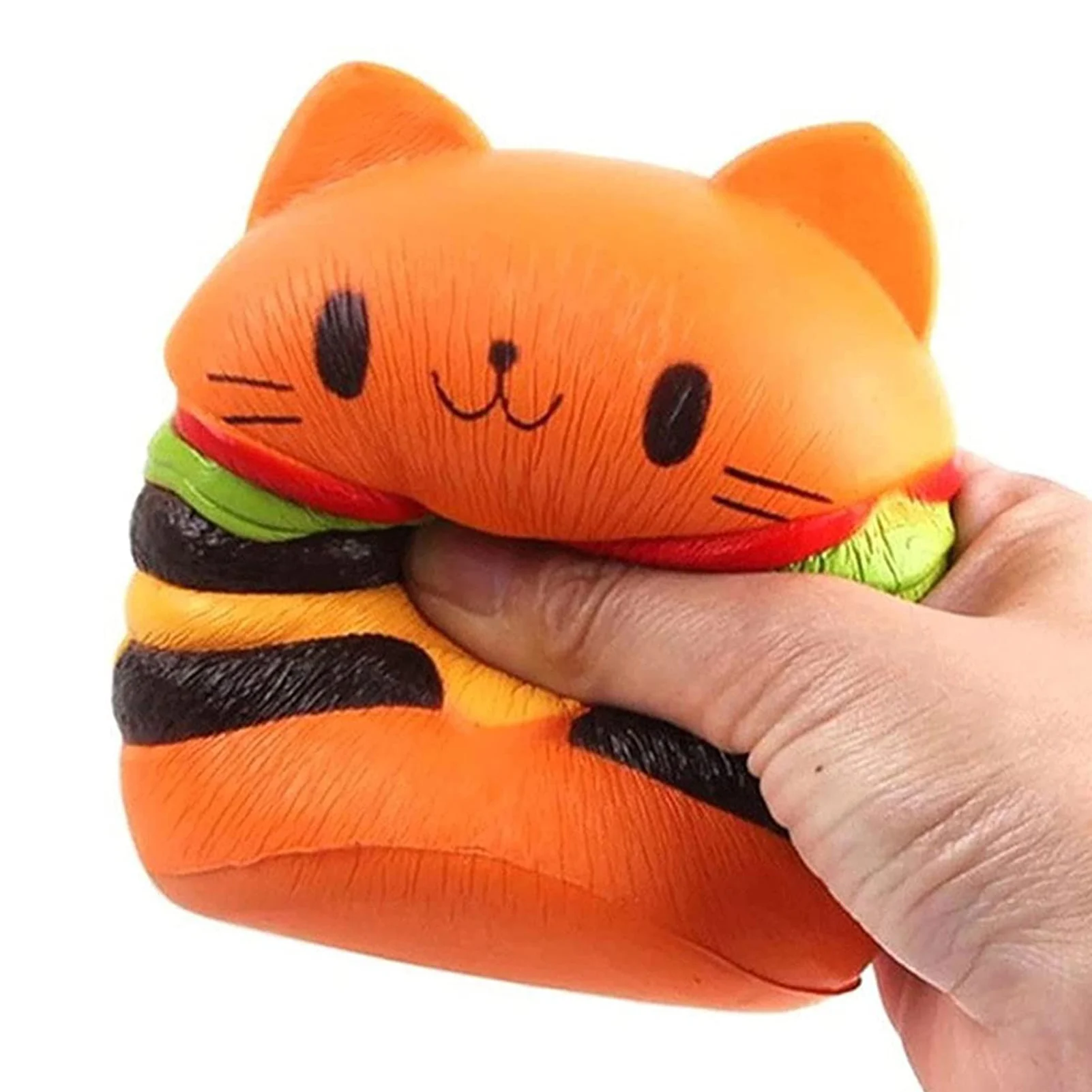 

Squeeze Gadgets Toy Rebound Simulation Cat Head Hamburger Soft Safety Decompression Toy Adult Children Pressure Squeeze Toy