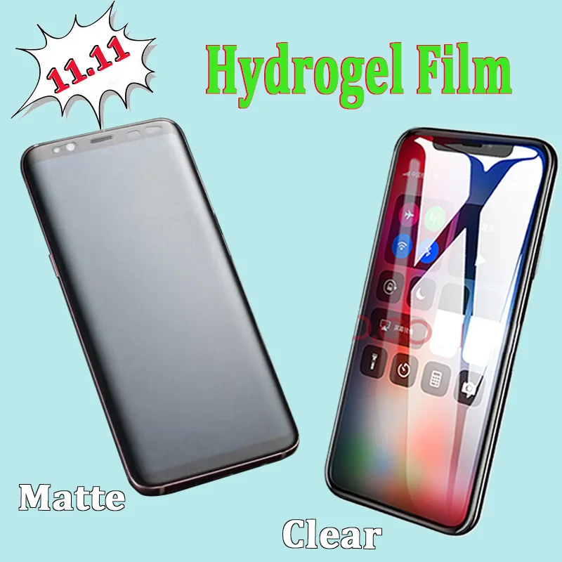 100 шт. для Samsung S20 Ultra/S8/S9 Plus/Note 8/Note 9/S10 10/Note 20 прозрачная/матовая Гидрогелевая пленка