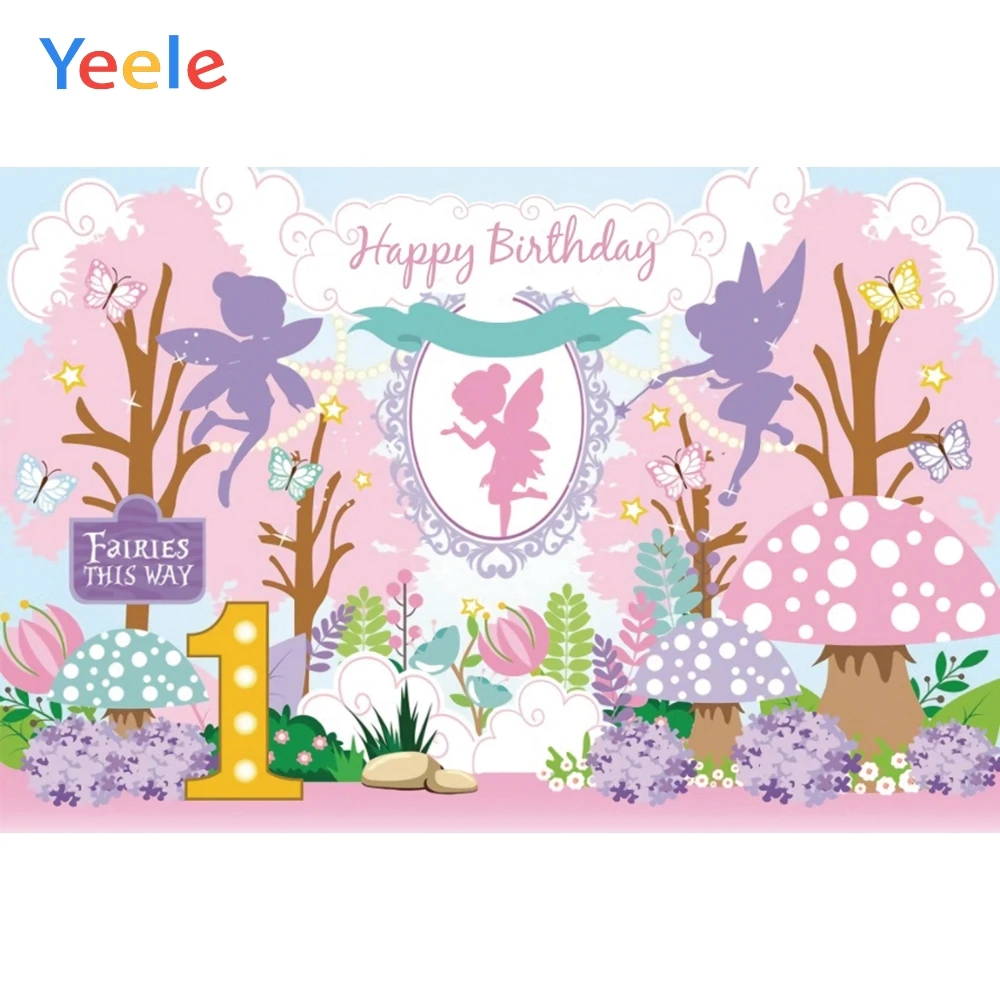 

Фоны Yeele для фотосъемки детей, день рождения, сказочные милые растения, розовые фотообои, персонализированные фоны для фотостудии