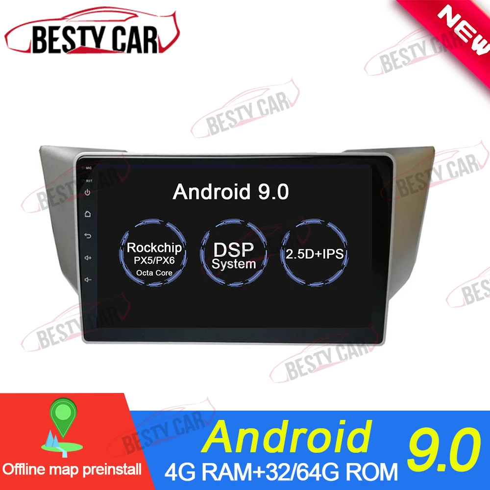 9 &quotAndroid 0 Автомобильный мультимедийный плеер Радио стерео для Lexus RX300 RX330 RX350 RX400H