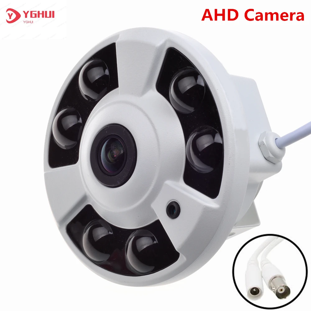 

Объектив «рыбий глаз», 180 градусов, купольная мини-камера видеонаблюдения, AHD 1080P, ИК, ночное видение, антивандальная домашняя аналоговая кам...