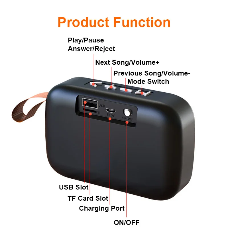 

G2 Mini Portable Bluetooth Speaker FM Radio USB Small Wireless Boombox Column Music Box Subwoofer USB Speakers for Phones