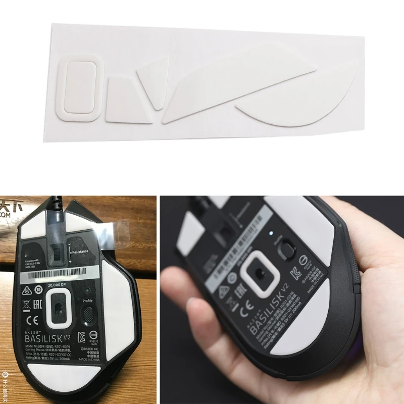 

1 комплект запасных ножек для Basilisk V2, слегка более гладкое скольжение с помощью спиртового коврика, мыши Skatez, уменьшение трения, белый цвет