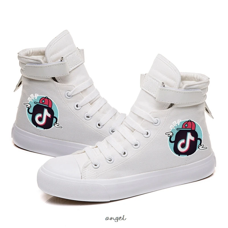 Женские холщовые кроссовки с принтом Tik Tok повседневная обувь для тренировок
