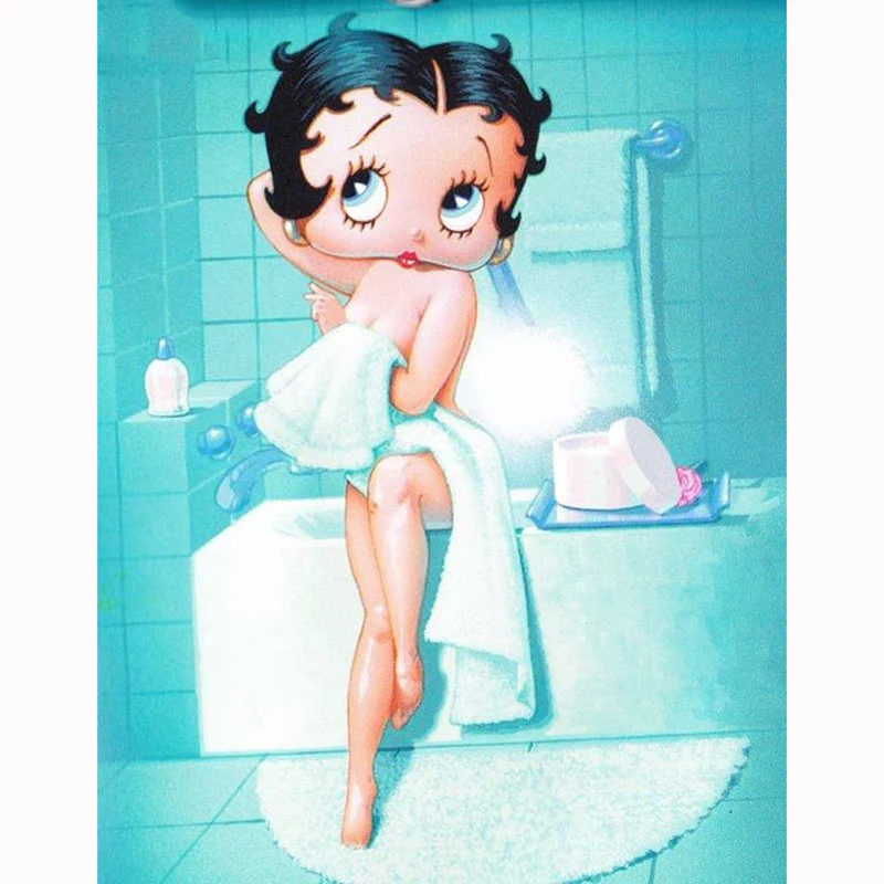 Полноразмерная/круглая Алмазная вышивка Betty Boop алмазная живопись крестиком 5D