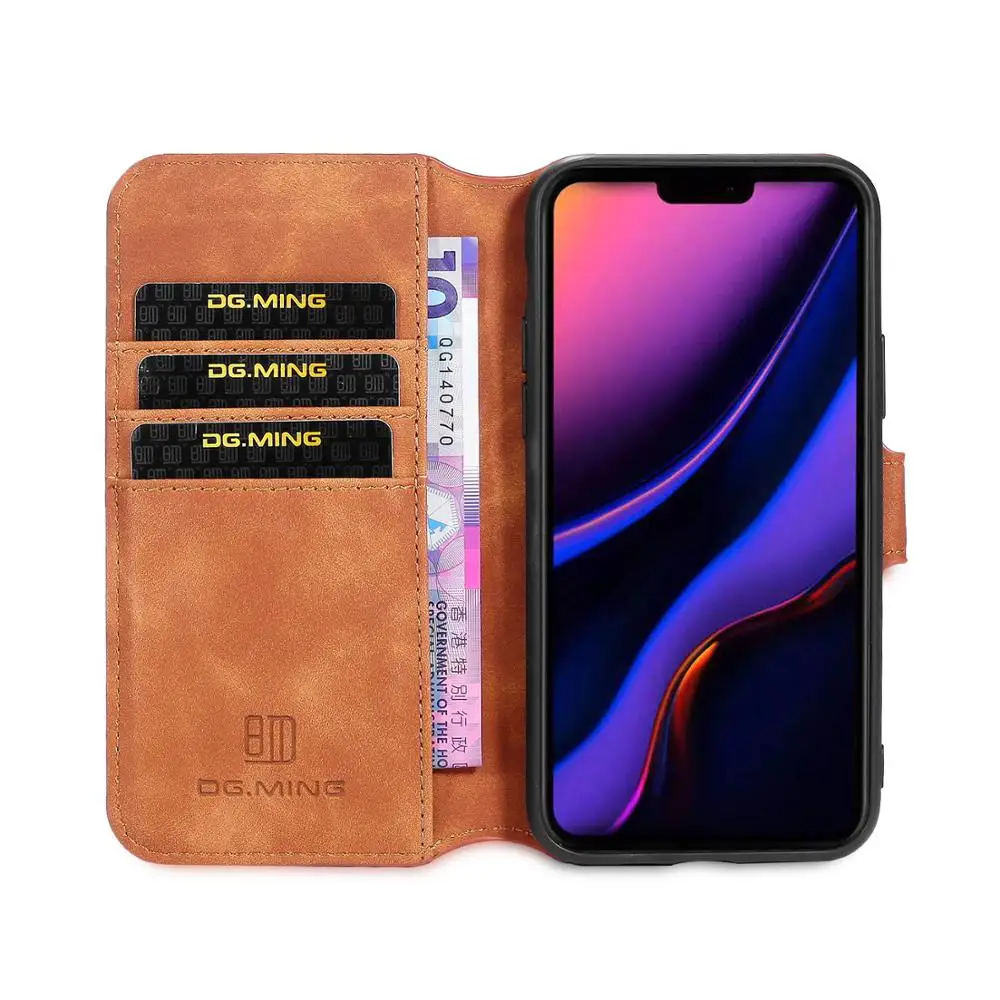 Съемный чехол для телефона 2 в 1 DG MING iPhone 11 Pro Max держатель-подставка деловом стиле