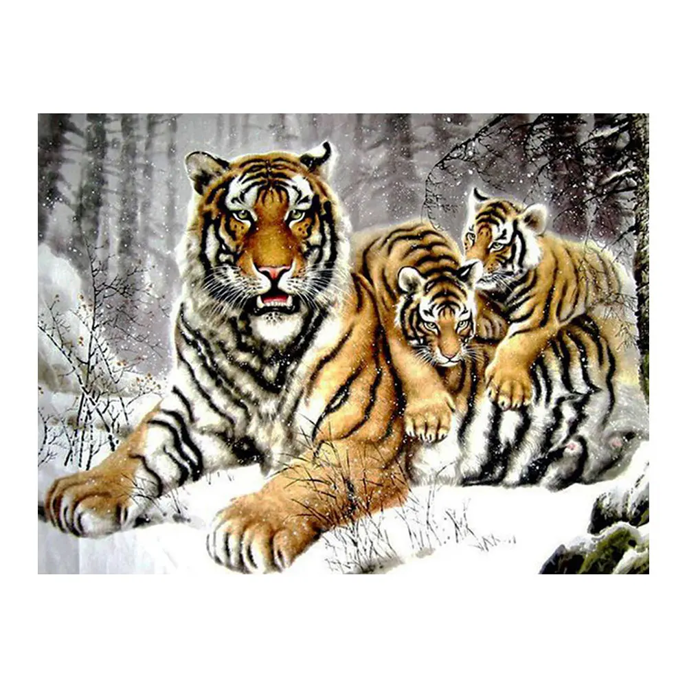 

Тигр для мамы и ребенка, китайский стиль, алмазная картина, круглая, полная дрель, животное, сделай сам, рукоделие, мозаика, вышивка 5D, вышивка...