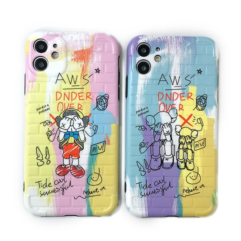 

Brick wall texture Graffiti Cartoon for iPhone 12mini xsmax 12 12promax 7 8plus XR XS 11 12Pro se2 soft phone case
