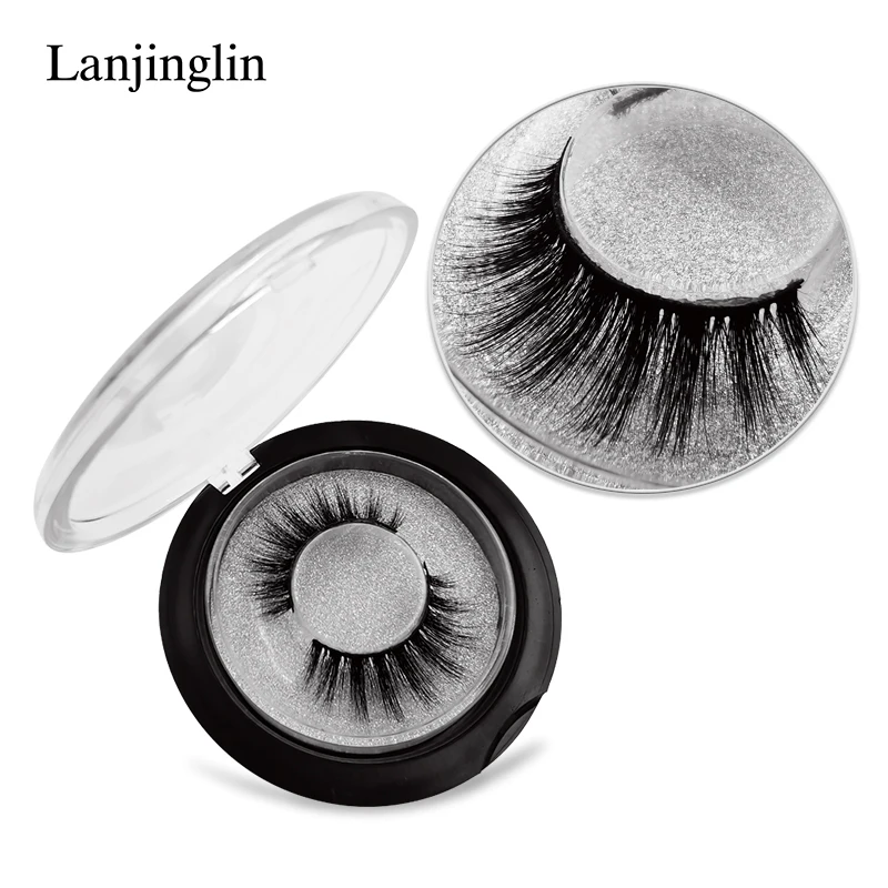 LANJINGLIN, 1 пара, 3d, норковые ресницы, ручная работа, Полоска, ресницы, накладные натуральные, искусственные ресницы, норковые ресницы, безвредный макияж
