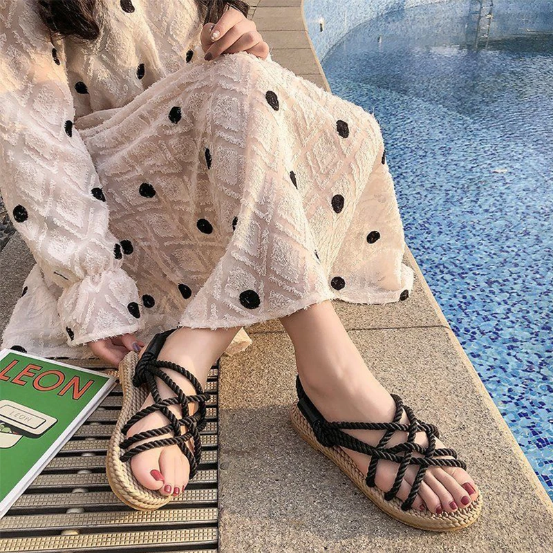 

2021 Sandals Woman Shoes Braided Rope With Traditional Casual Style And Simple Creativity Fashion Sandals Women Summer Shoes