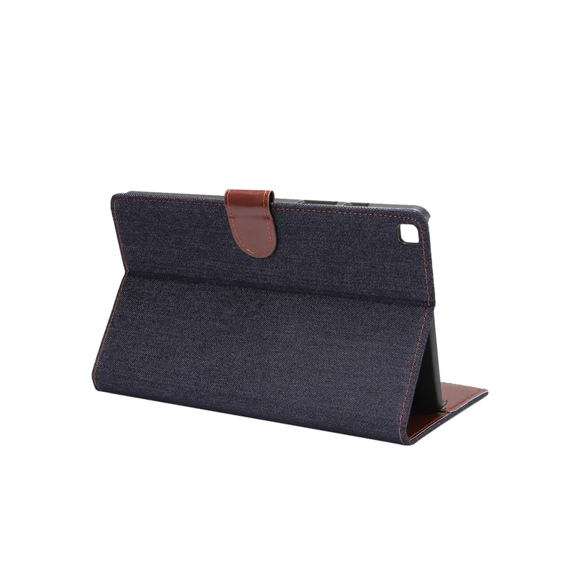 

Folio Folding Denim Leather Case with Wallet Slot for Samsung Galaxy Tab A7 Lite Flip Cover T220 T225 Protective Skin Shell