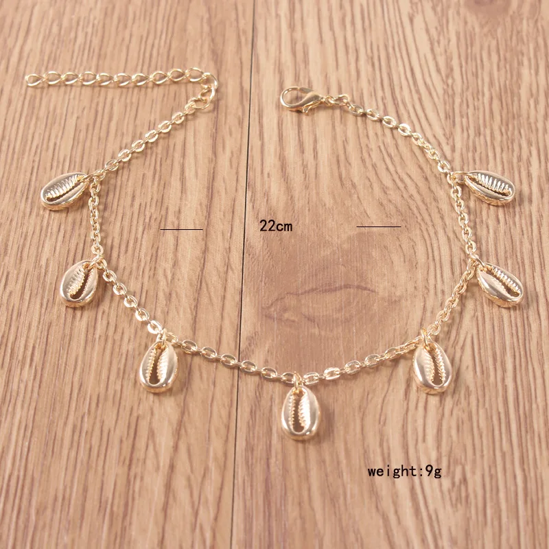 Женская мода Золотая оболочка Кулон ножной браслет в богемном стиле ретро