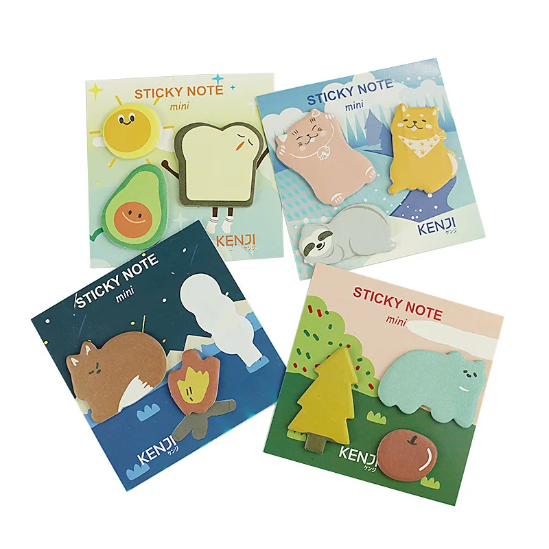 

Творческий блокнот для записей, клейкие заметки, Мультяшные милые Стикеры, закладки, блокноты, флаги, самоклеящиеся вкладыши, школьные прин...