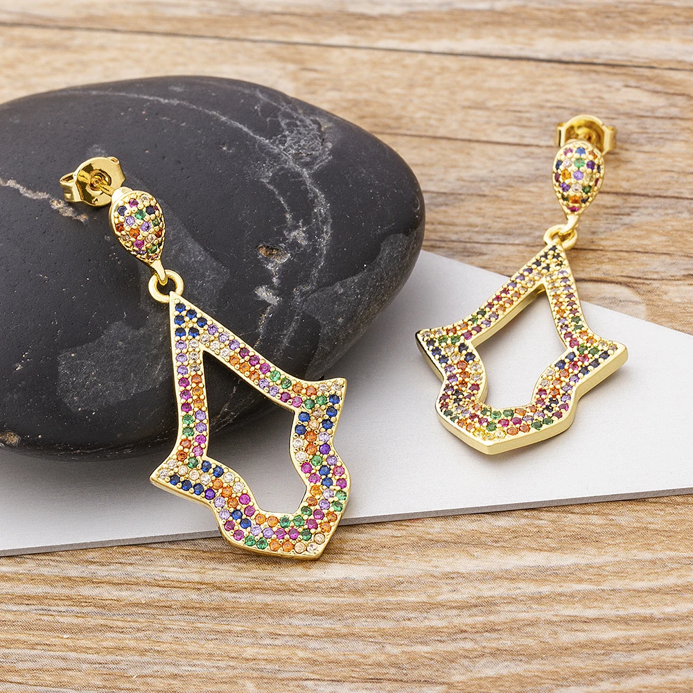 2021 New Colorful Drop Earrings for Women Dance Party Delicate Accessories Copper Zircon Birthday Wedding Trendy Jewelry Gift | Украшения и
