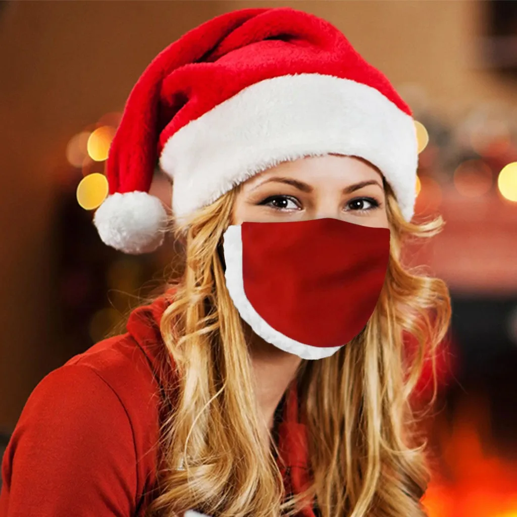

Reusable adult mask 2020 Christmas Santa Claus Mask Washable Reusable Face Mask Adjustable Ear Loops mondkapjes herbruikbaar A40