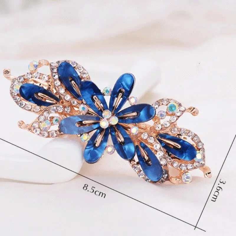 

1Pc Chic Gorgeous Fashion Metal Flower Shape Hair Clip Barrettes Rhinestone Bow Hairpin Hair Styling Tool Valentine's Day Gift