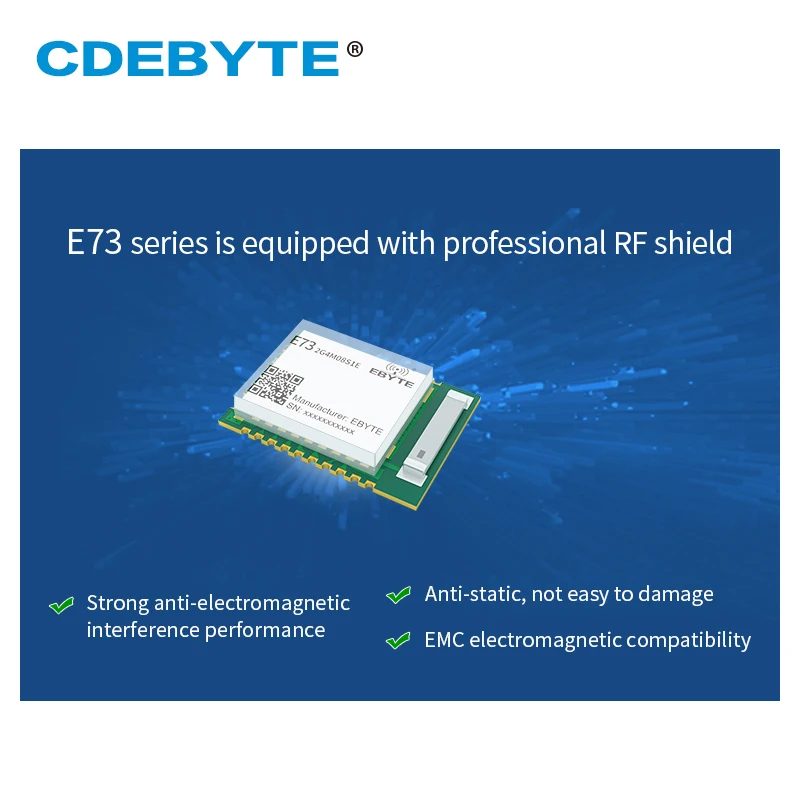 Многопротокольный беспроводной модуль SoC nRF52833 BLE 5 1 Zigbee Rf E73-2G4M08S1E IOT