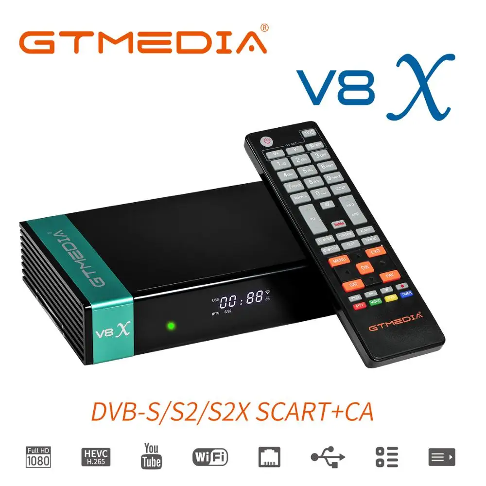 Приемник GTMEDIA V8X полная конфигурация многофункциональный DVB S S2/S2X поддержка