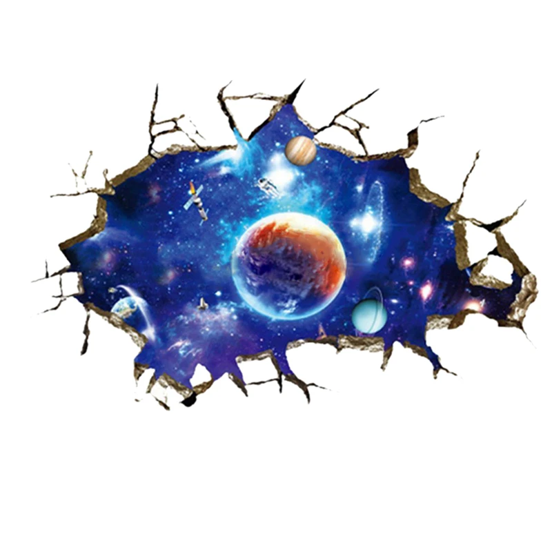 3D космическая планета наклейки на стену домашний декор настенные художественные