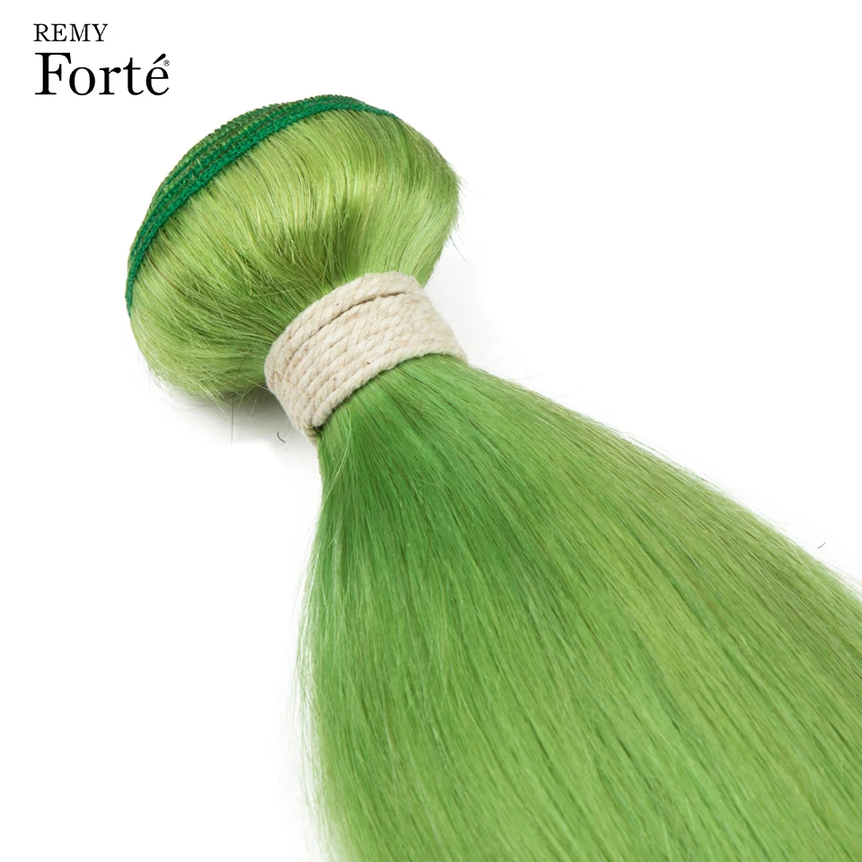 Пряди волос Remy Forte бразильские пряди зеленые человеческие волосы 1/3/4 наращивание