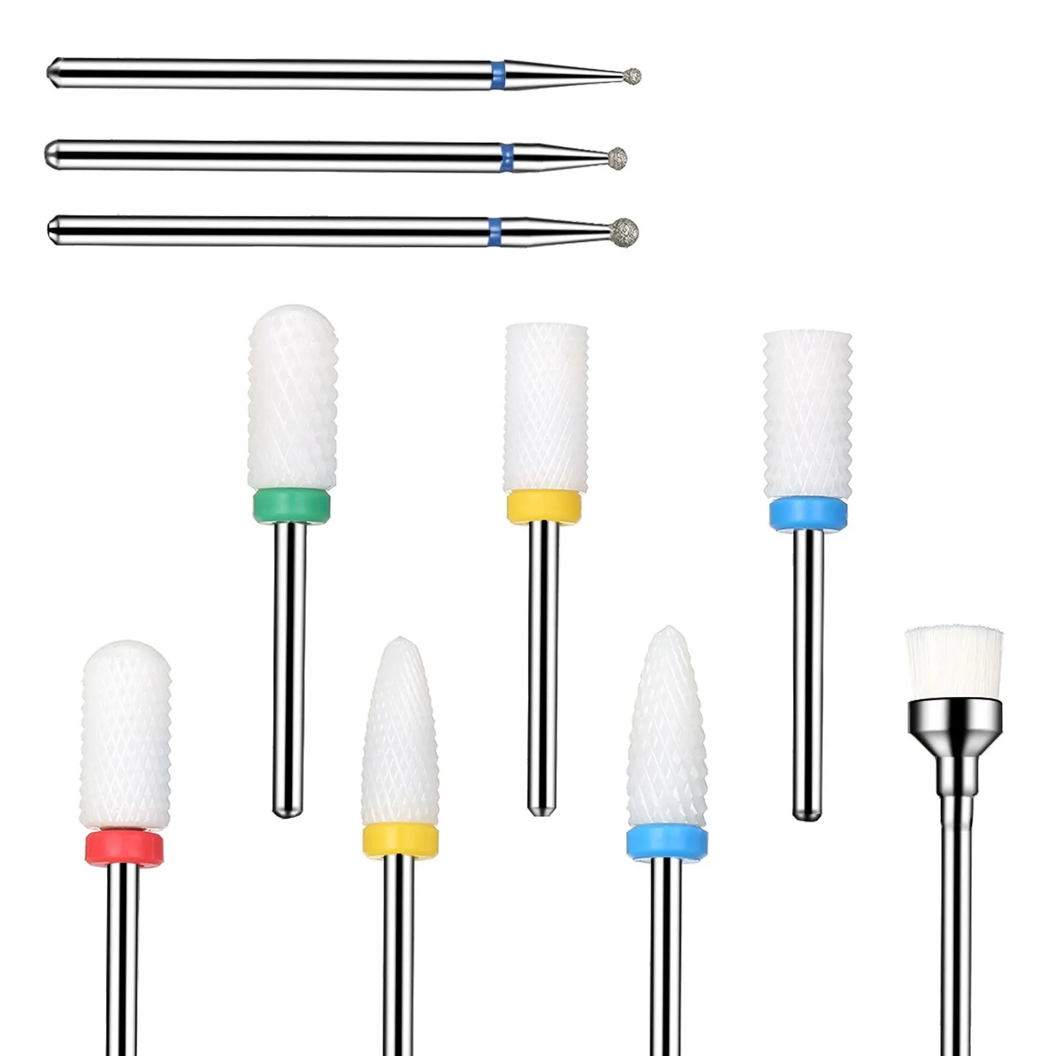 

10pcs Nail Drill Bits Pedicure & Manicure Drill Bit Set with Plastic Storage Case Nail Art Tool Kit Nail Supplies for Removing